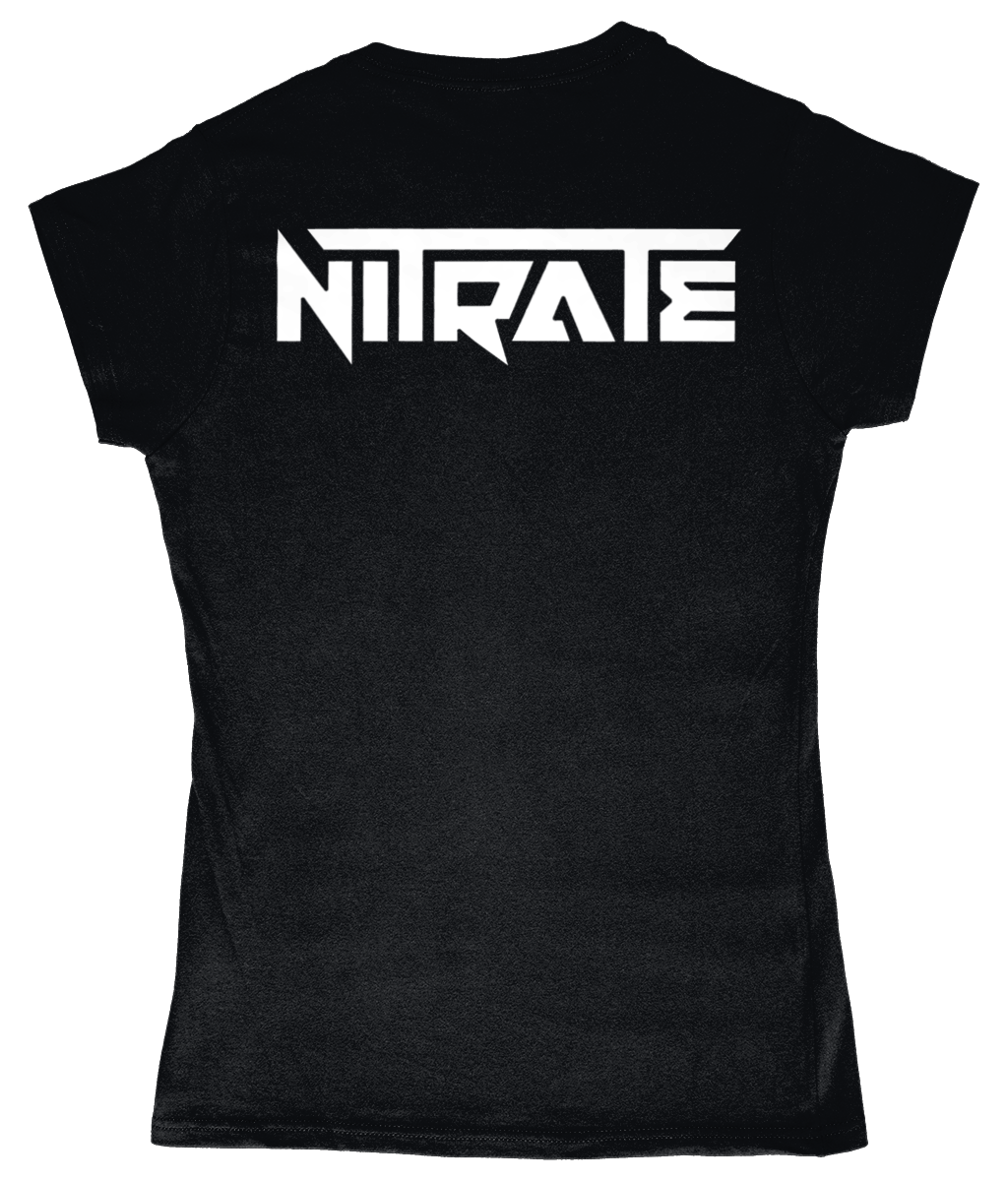 GD72-DS: 50s Feel The Heat Design (Ladies Fit Black T-Shirt) - Image 2