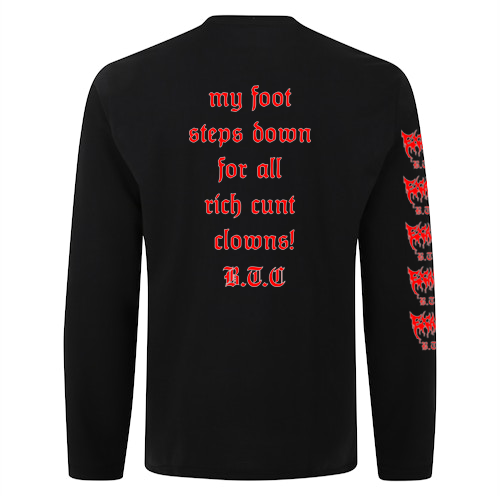 GD11: Double Side - My Foot Steps Down - Long Sleeve Black T-Shirt - Image 2